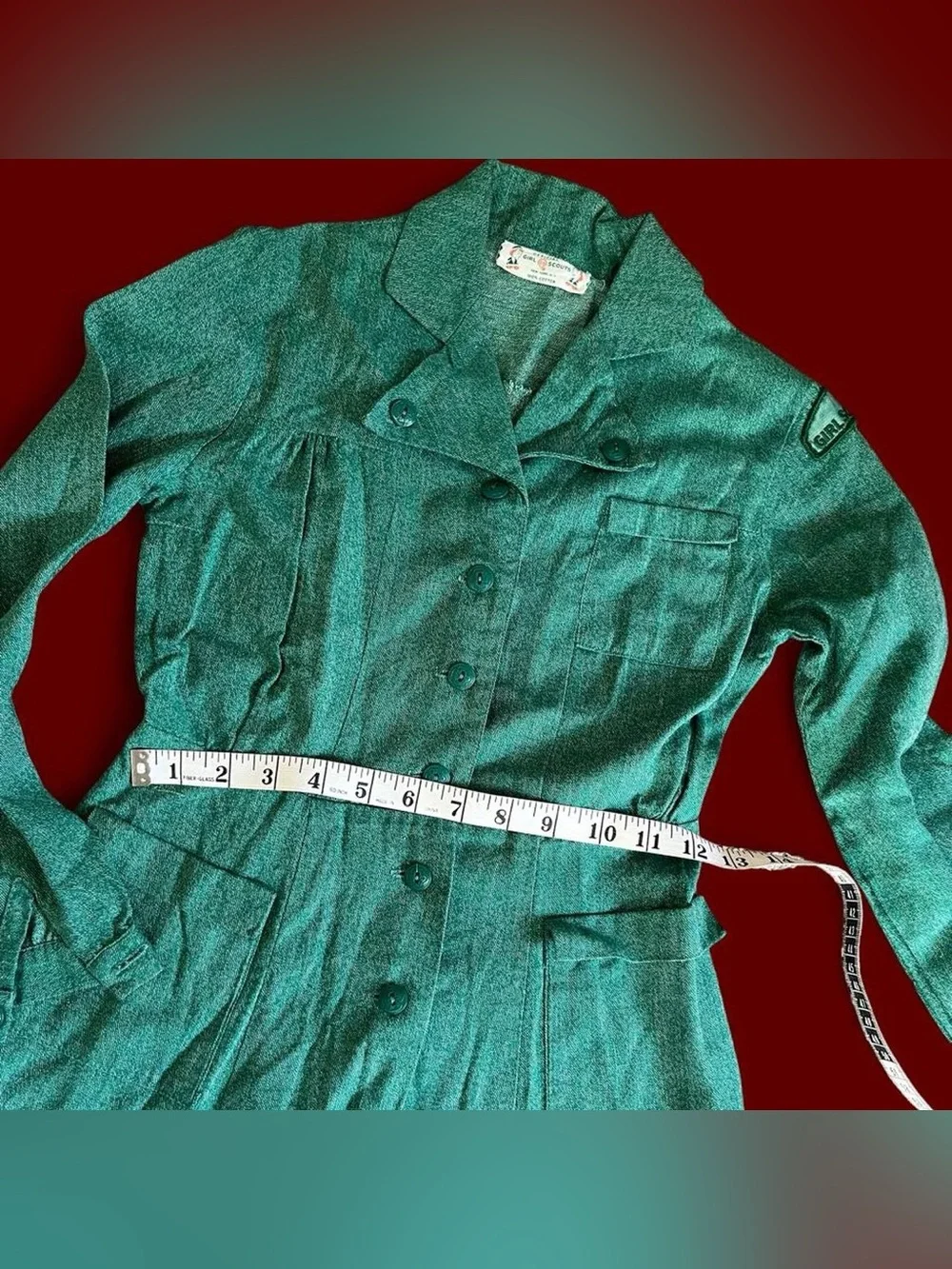 1950s TRUE VINTAGE • RARE 50s Girl Scouts Long Sleeve Cotton Mini Dress